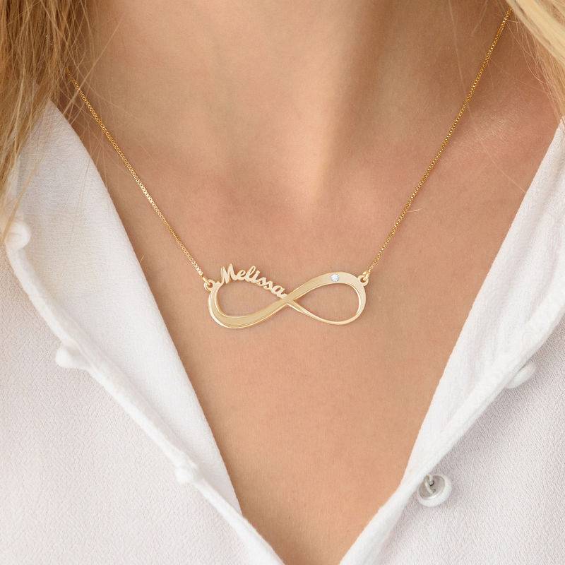 Infinity Name Vermeil Diamond Necklace-4 product photo