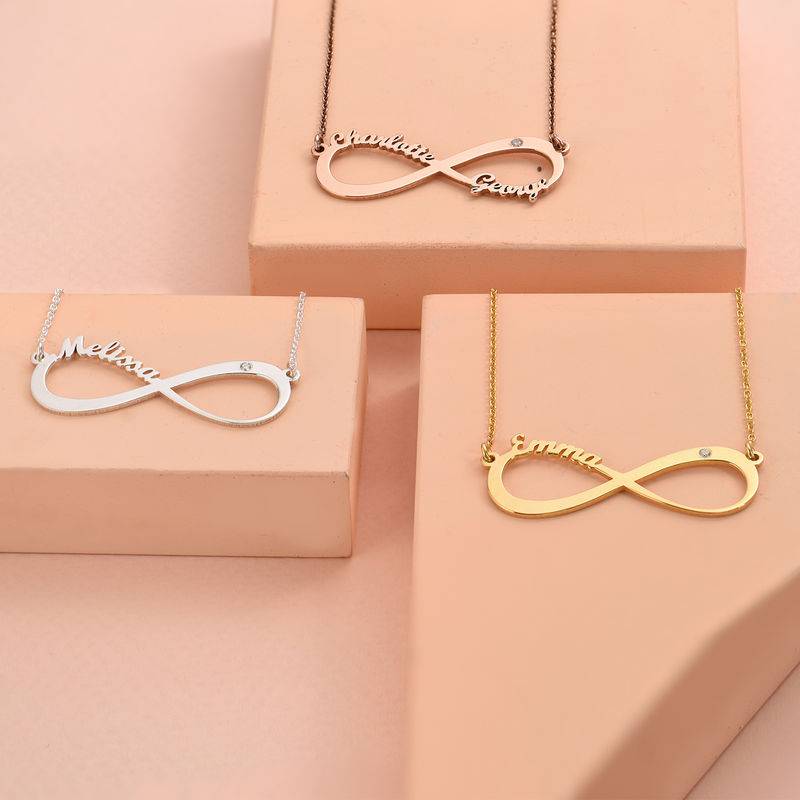 Infinity Name Necklace Gold Plated with Diamond-4 product photo