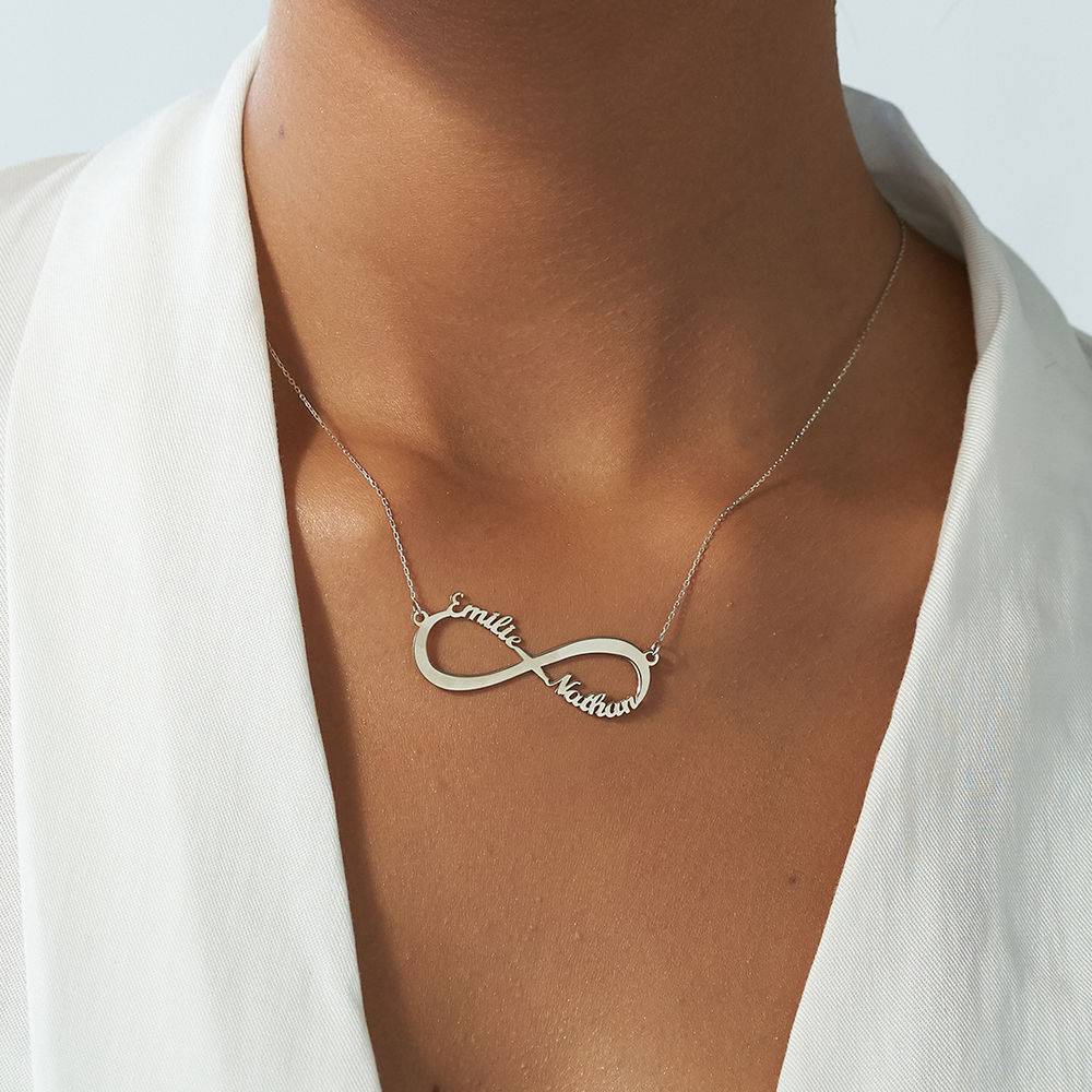 Infinity Name Necklace in 10K White Gold product photo