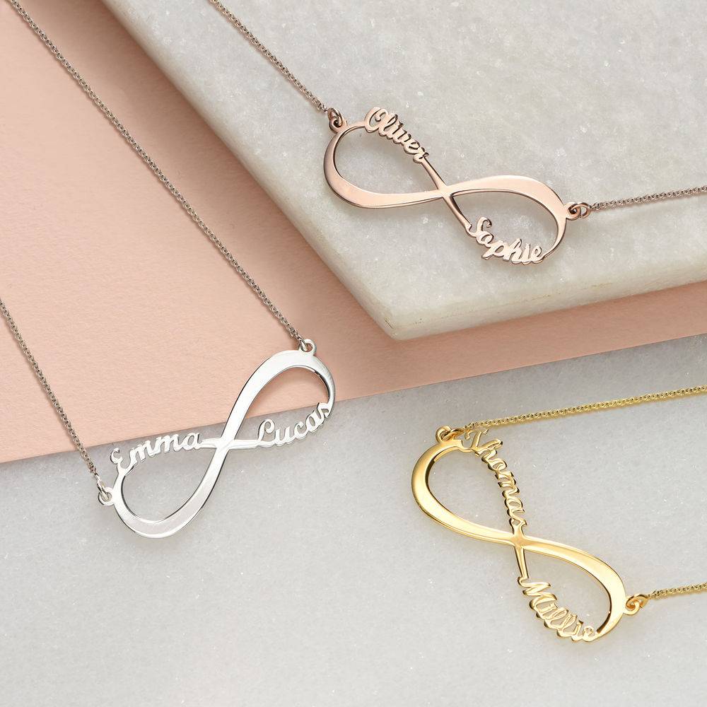 Infinity Name Necklace in Gold Vermeil-2 product photo