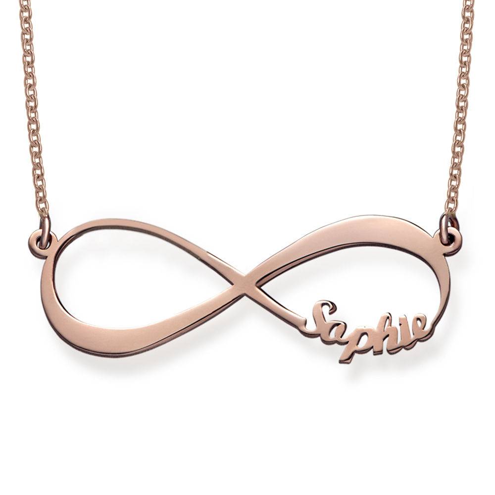 Infinity Name Necklace in Rose Vermeil-2 product photo