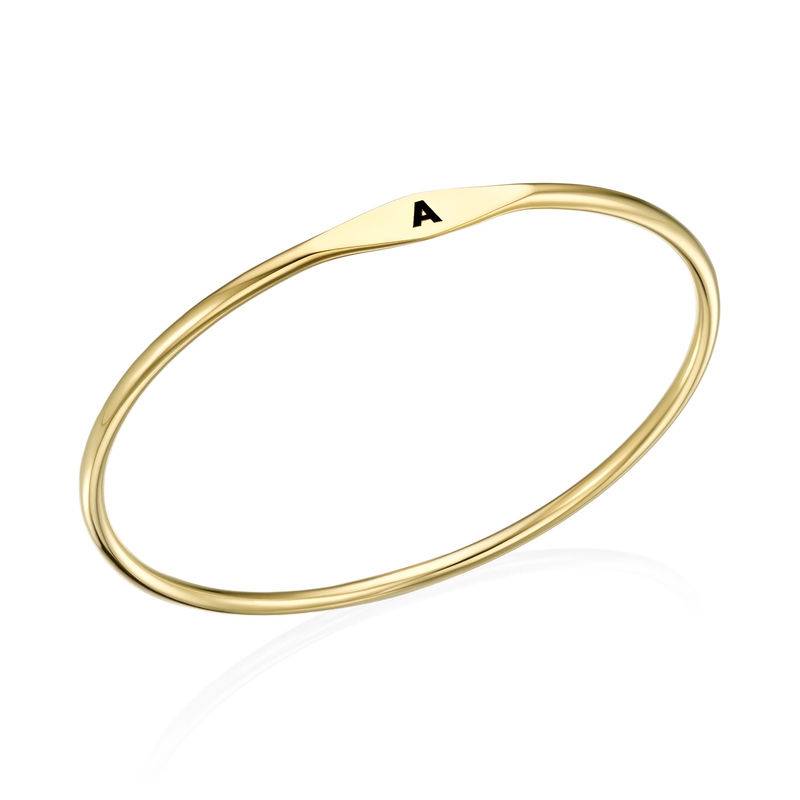 Initial Bangle Bracelet in Gold Plating-5 product photo