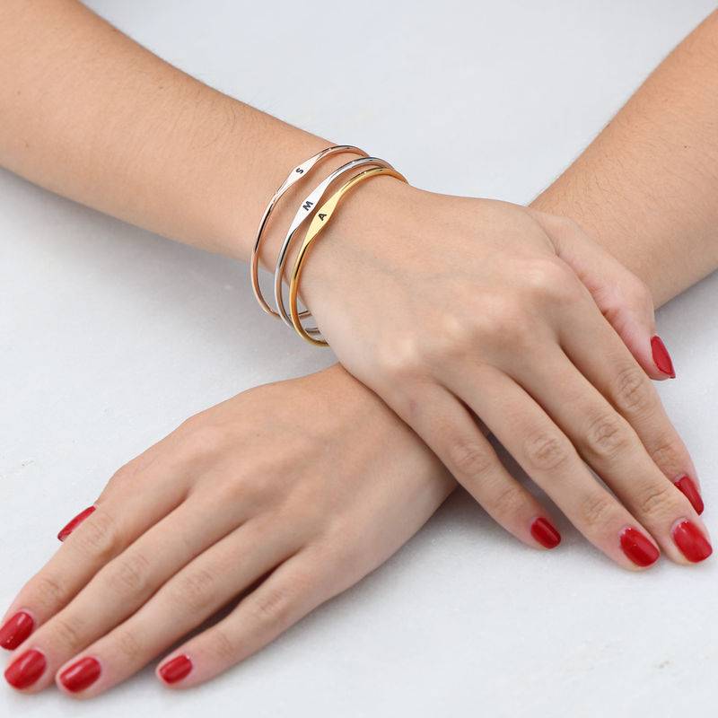 Initial Bangle Bracelet in Gold Plating-2 product photo