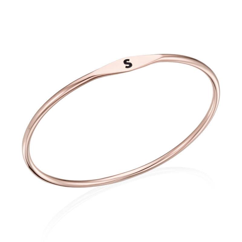 Initial Bangle Bracelet in Rose Gold Plating-2 product photo
