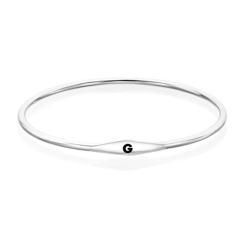 Initial Bangle Bracelet in Sterling Silver-3 product photo