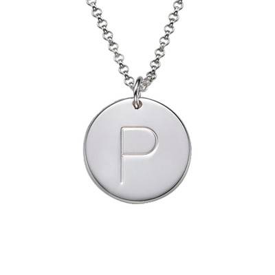 Silver Initial Pendant with Crystal-4 product photo
