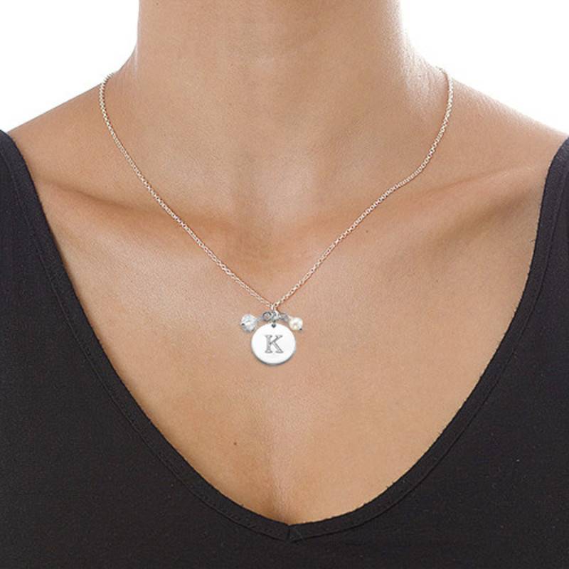 Silver Initial Disc Necklace-1 product photo