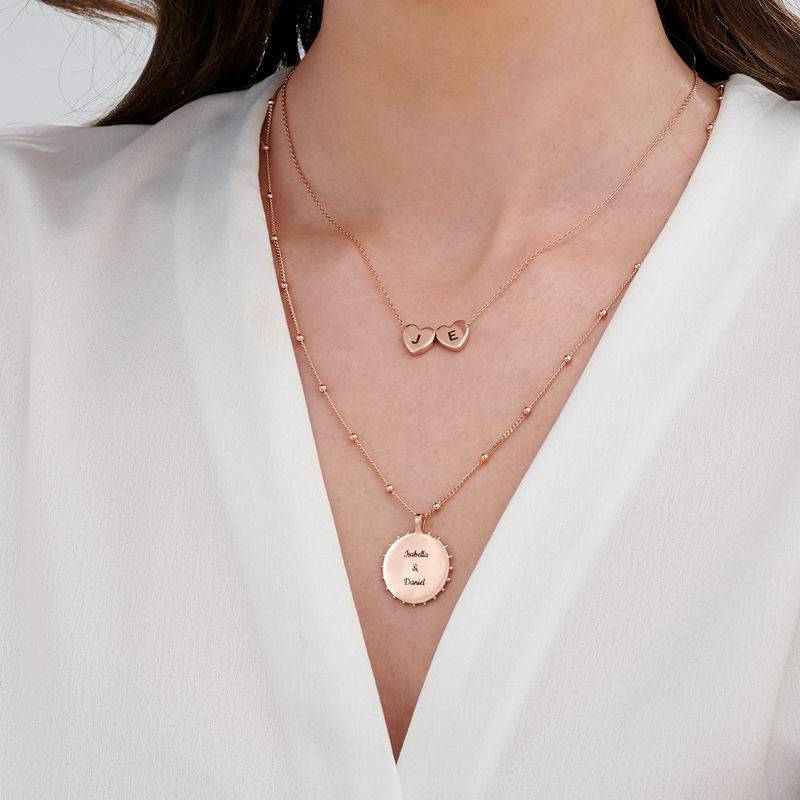 Initial Hearts Stackable Necklace in Rose Gold Plating product photo