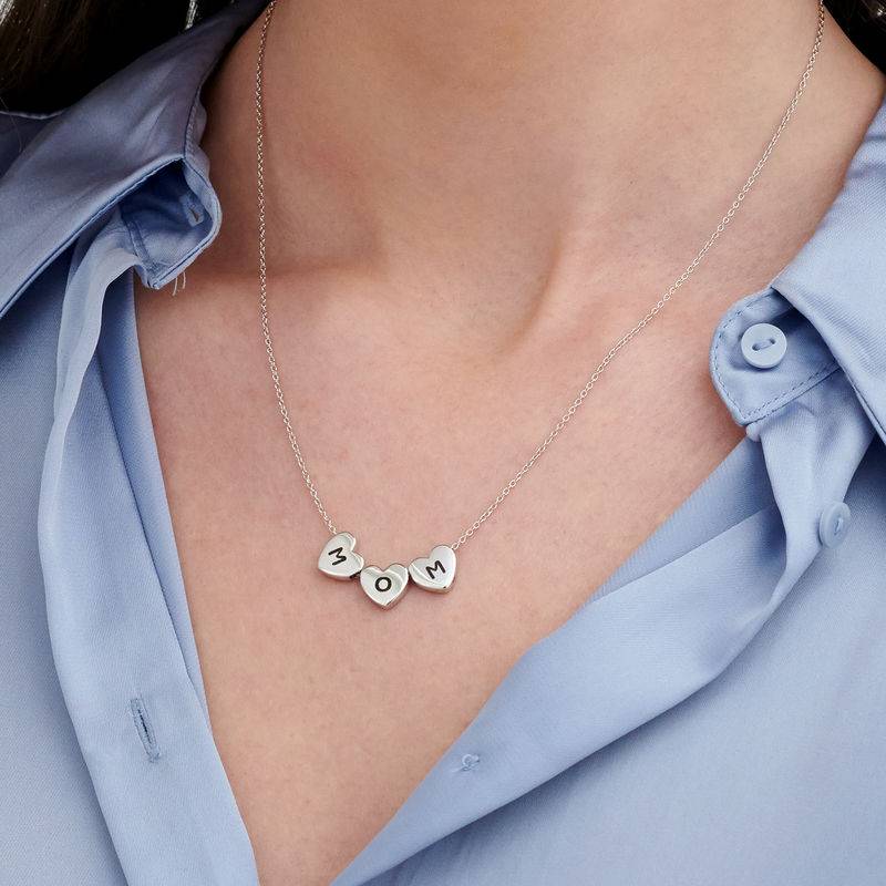 Initial Hearts Stackable Necklace in Sterling Silver-3 product photo