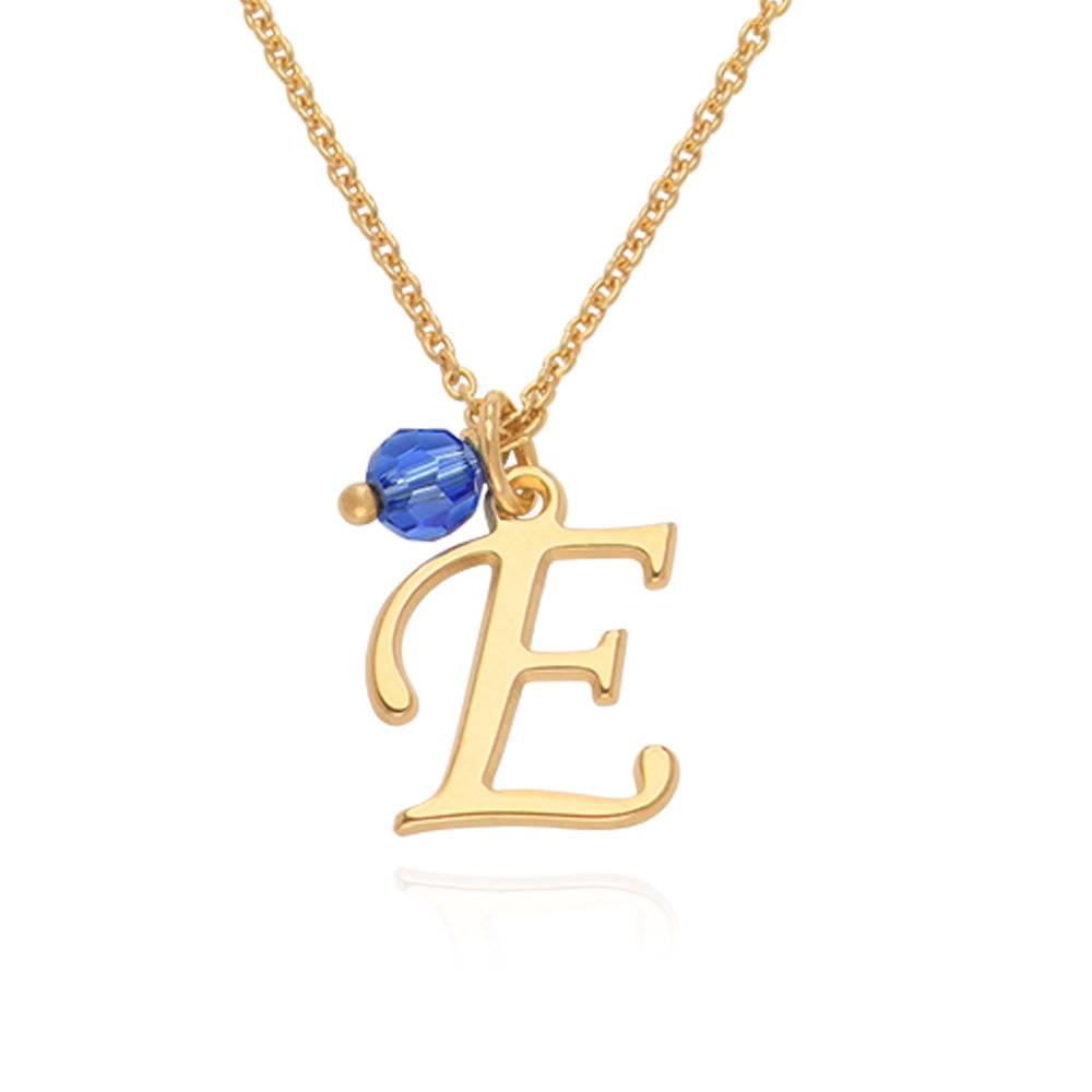 Initial Necklace with Birthstone in 18k Gold Plating-3 product photo