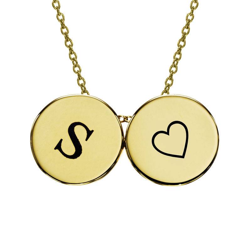 Initial Thick Disc Necklace in Gold Plating-2 product photo