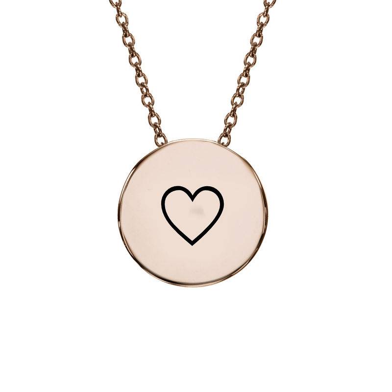 Initial Thick Disc Necklace in Rose Gold Plating-2 product photo
