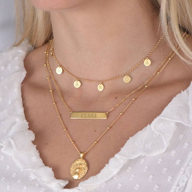 Initials Choker Necklace in Gold Plating-3 product photo