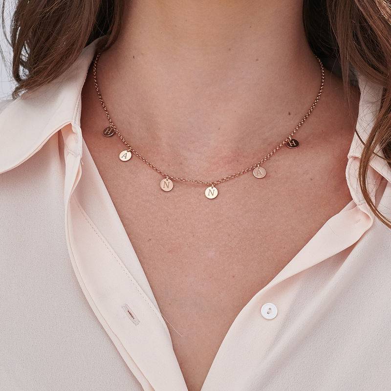 Initials Choker Necklace in Rose Gold Plating-4 product photo
