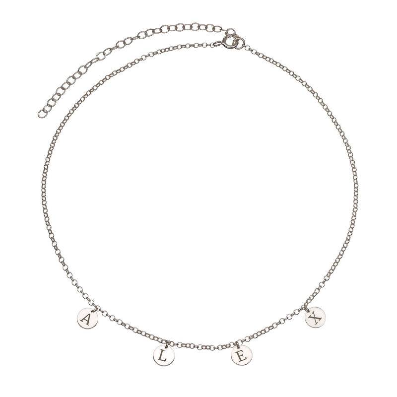 Initials Choker Necklace in Sterling Silver-4 product photo