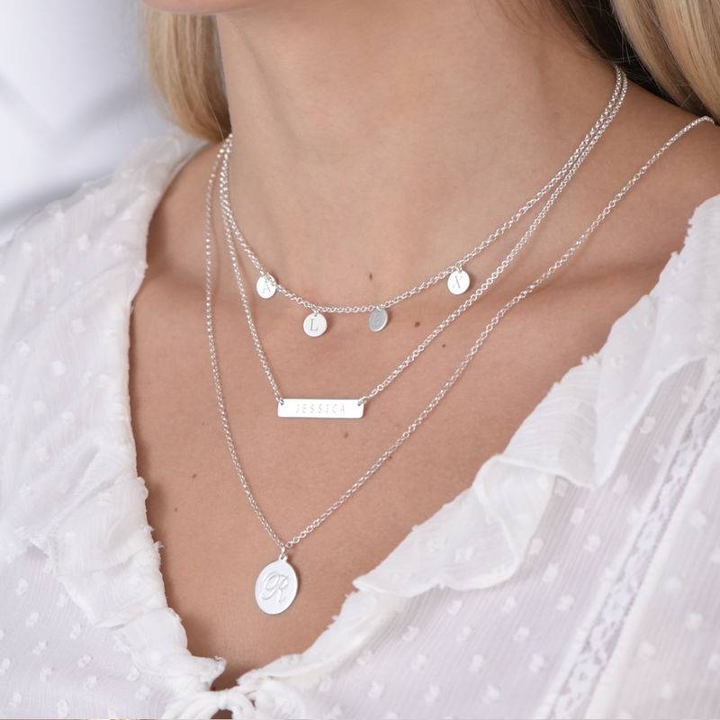 Initials Choker Necklace in Sterling Silver product photo