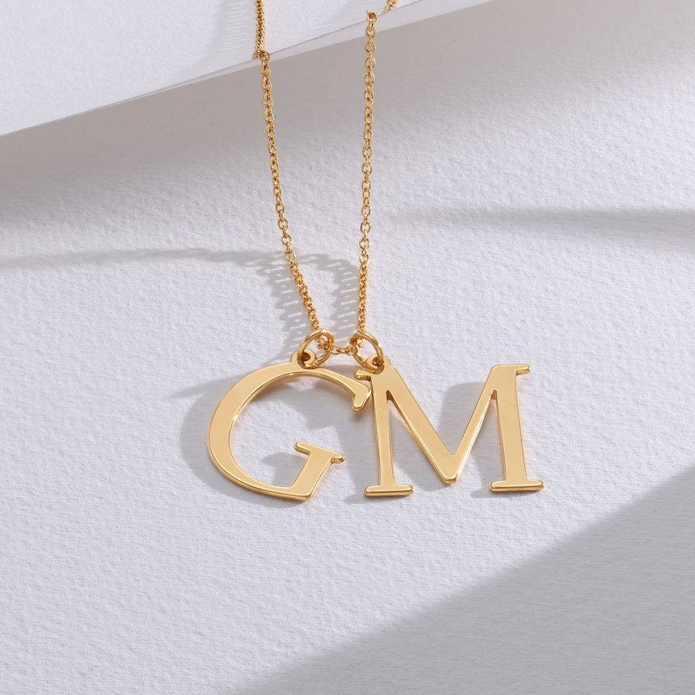 Initials Necklace in 14K Yellow Gold-3 product photo