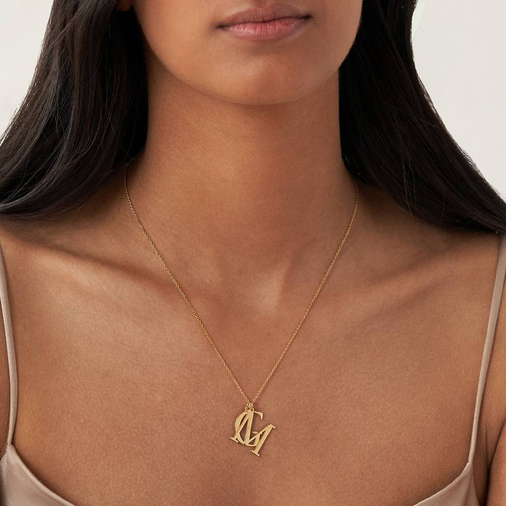 Initials Necklace in 14K Yellow Gold-5 product photo