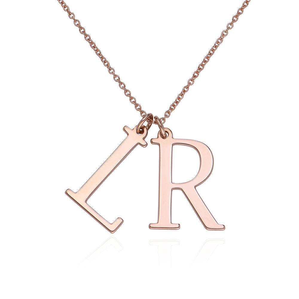 Initials Necklace in 18K Rose Gold Plating-2 product photo