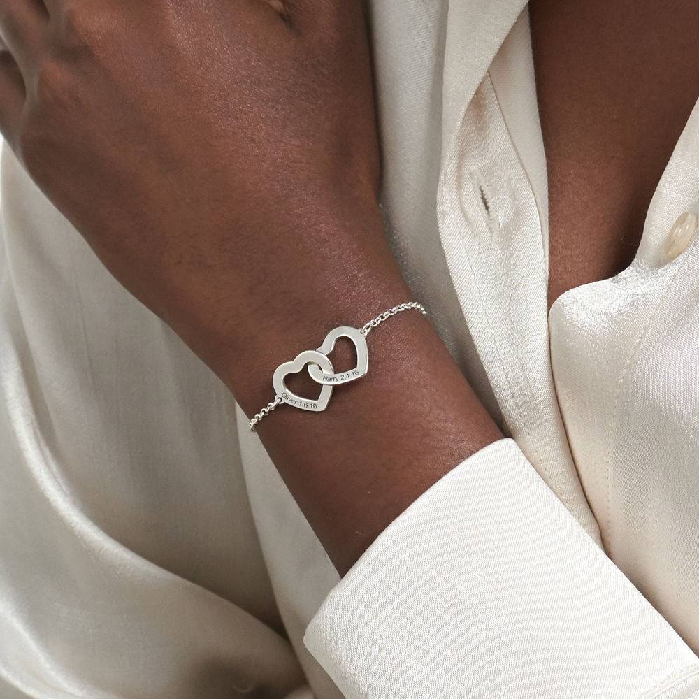 Claire Interlocking Adjustable Hearts Bracelet in Premium Silver-4 product photo
