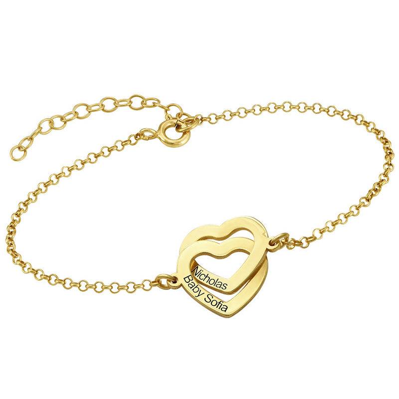Claire Interlocking  Adjustable Hearts Bracelet with 18K Gold Plating
