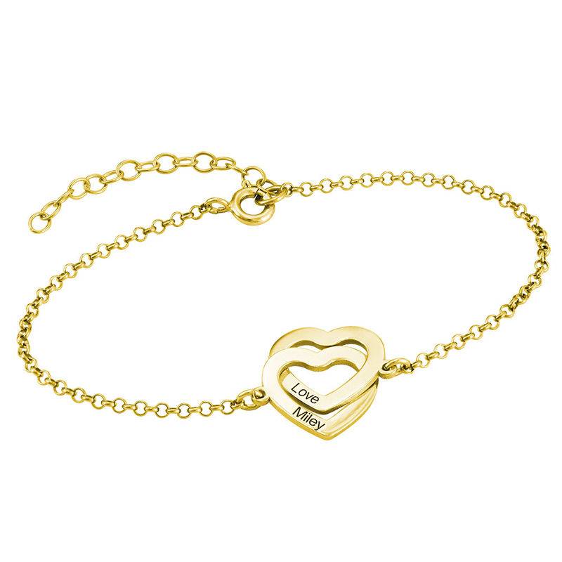 Claire Interlocking Adjustable Hearts Bracelet with 14K Yellow Gold-4 product photo