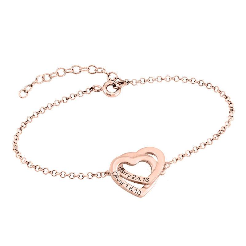 Claire Interlocking Adjustable Hearts Bracelet with 18K Rose Gold Plating-2 product photo