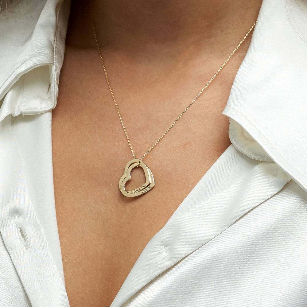 Interlocking Hearts Necklace in 10k Yellow Gold-1 product photo