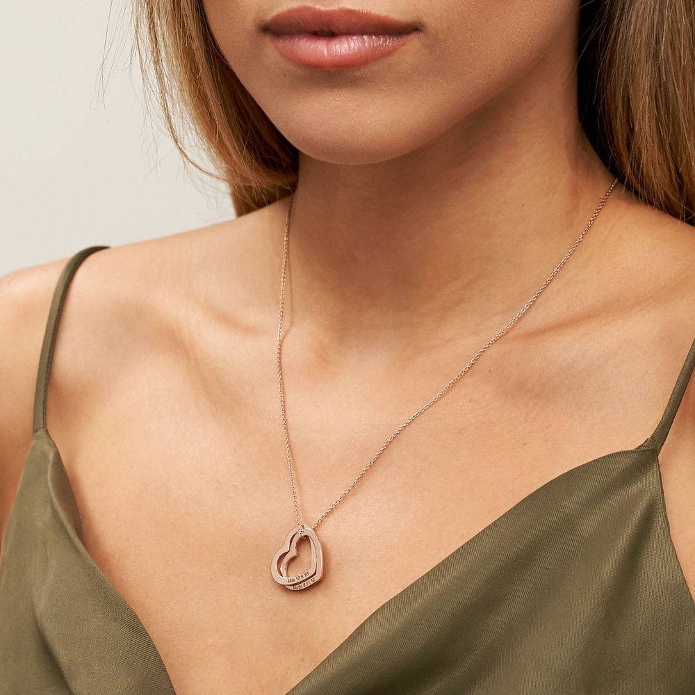 Claire Interlocking Hearts Necklace in 18k Rose Gold Plating-3 product photo