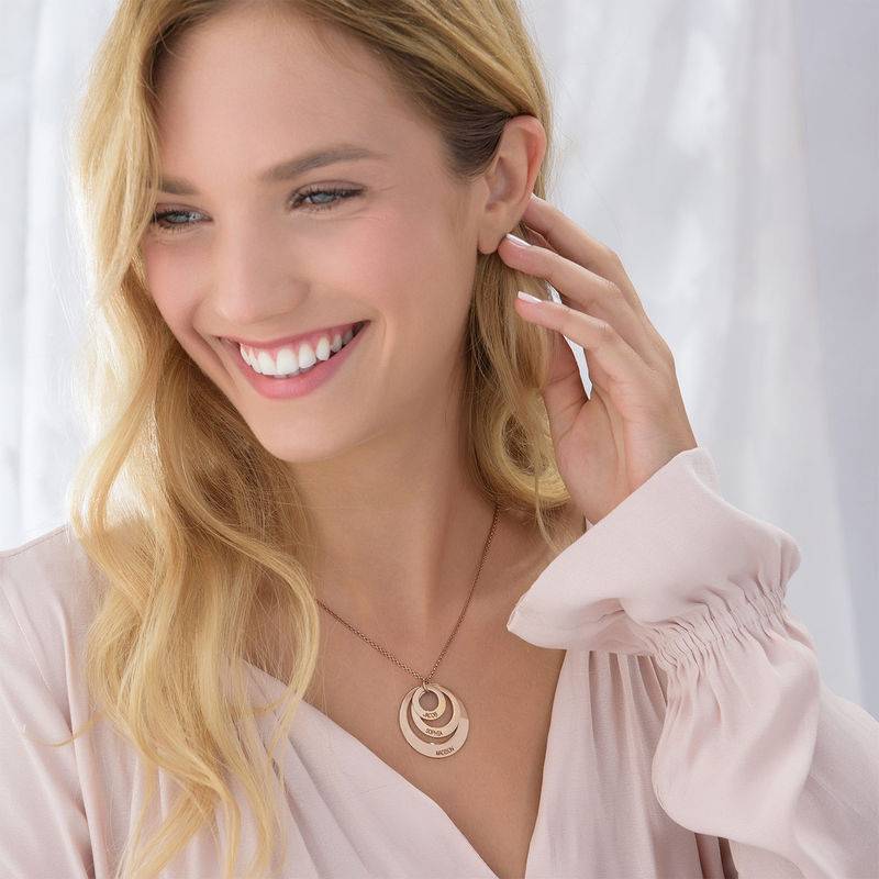 Jewelry for Moms - Three Disc Necklace with Rose Gold Plating-5 product photo