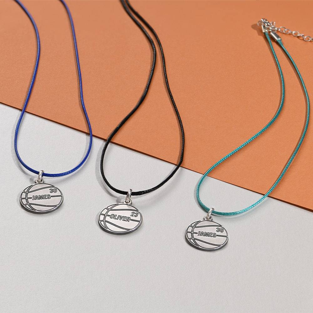Kids Basketball Necklace in Sterling Silver-1 product photo