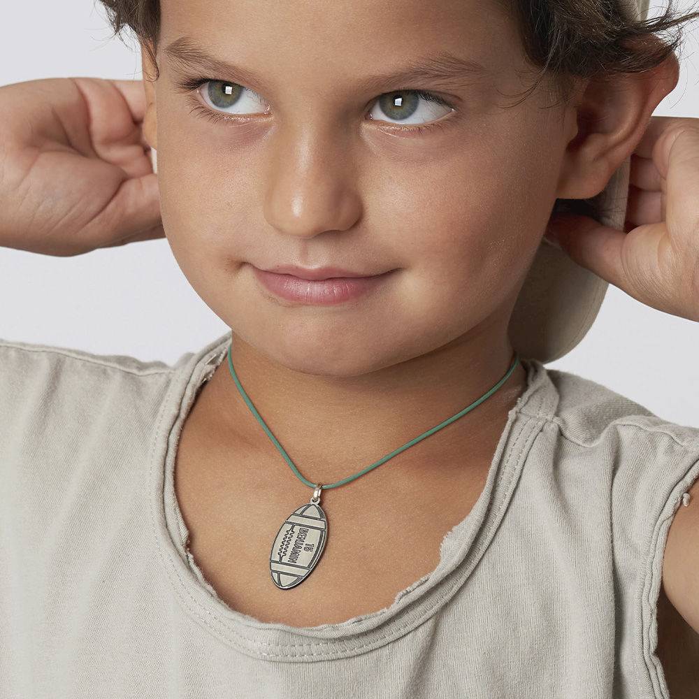 Kids Football Necklace in Sterling Silver-5 product photo