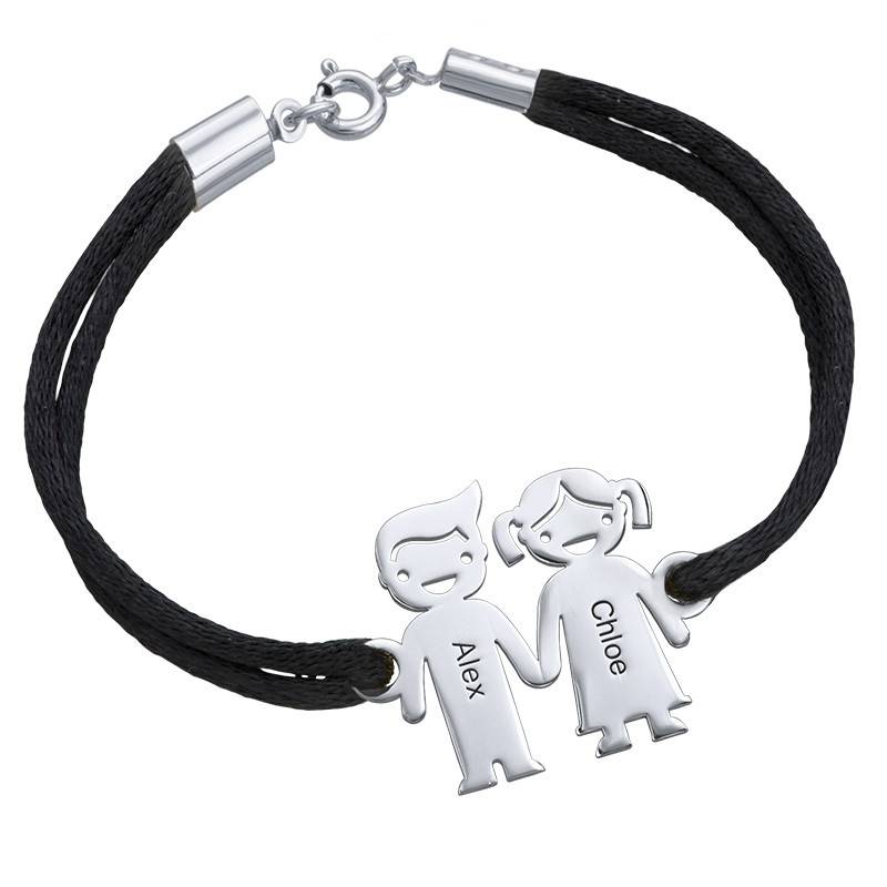 Silver Kids Holding Hands Charms Bracelet-1 product photo