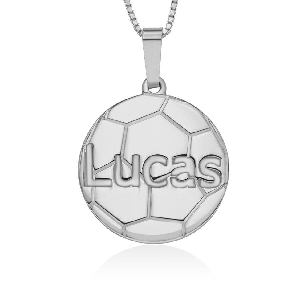 Sterling Silver Personalized Soccer Pendant-1 product photo