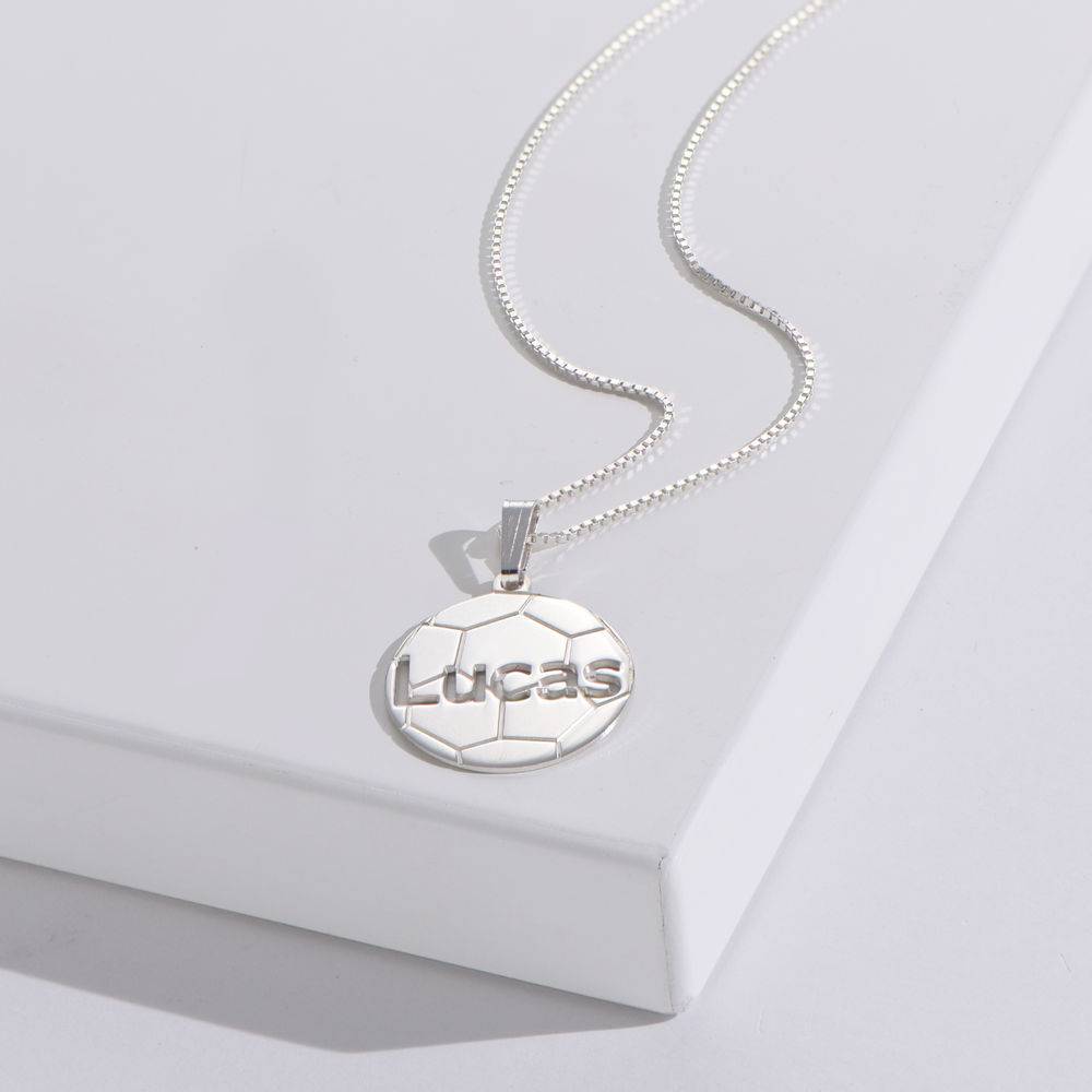 Sterling Silver Personalized Soccer Pendant-2 product photo
