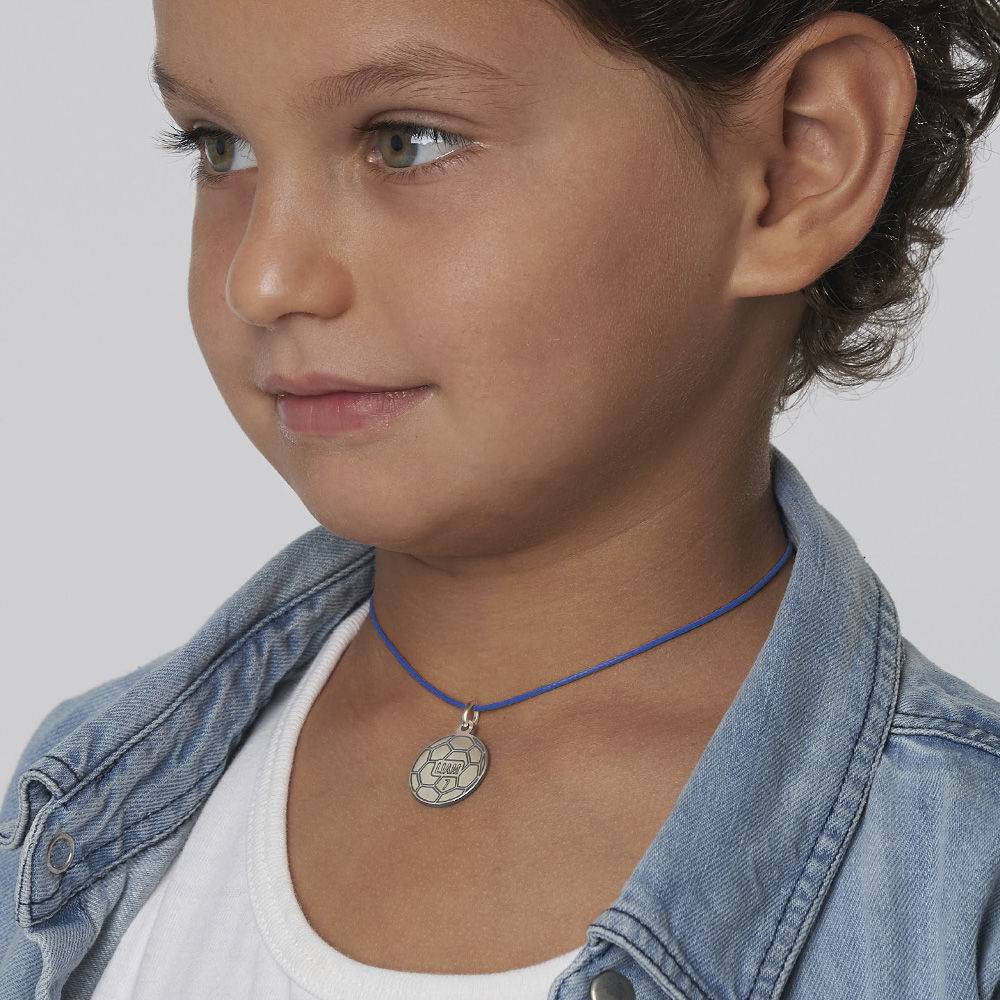 Kids Soccer Necklace in Sterling Silver-4 product photo