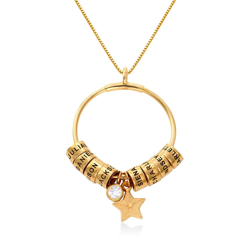 Large Linda Circle Pendant Necklace in Gold Plating-4 product photo