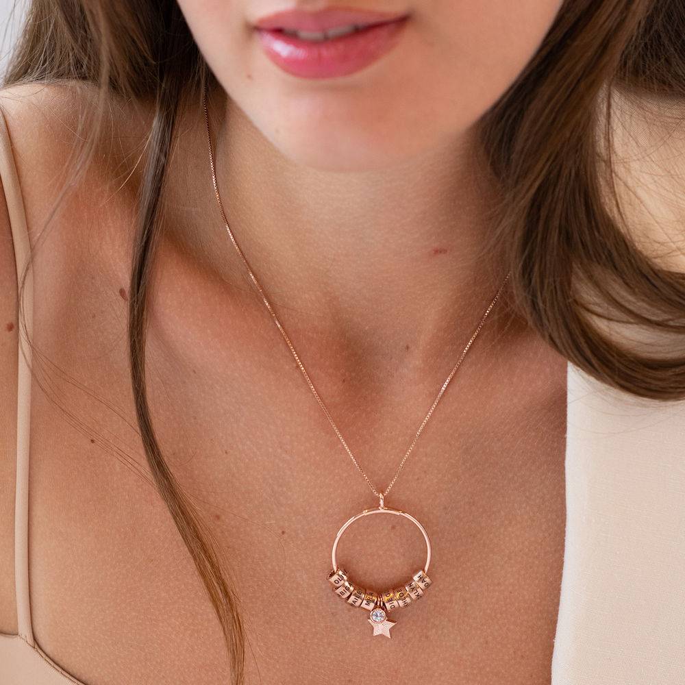 Large Linda Circle Pendant Necklace in Rose Gold Plating-1 product photo