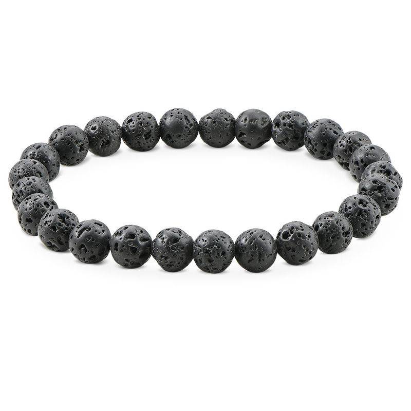 Lava Stone Men’s Beaded Bracelet (21.5 cm)