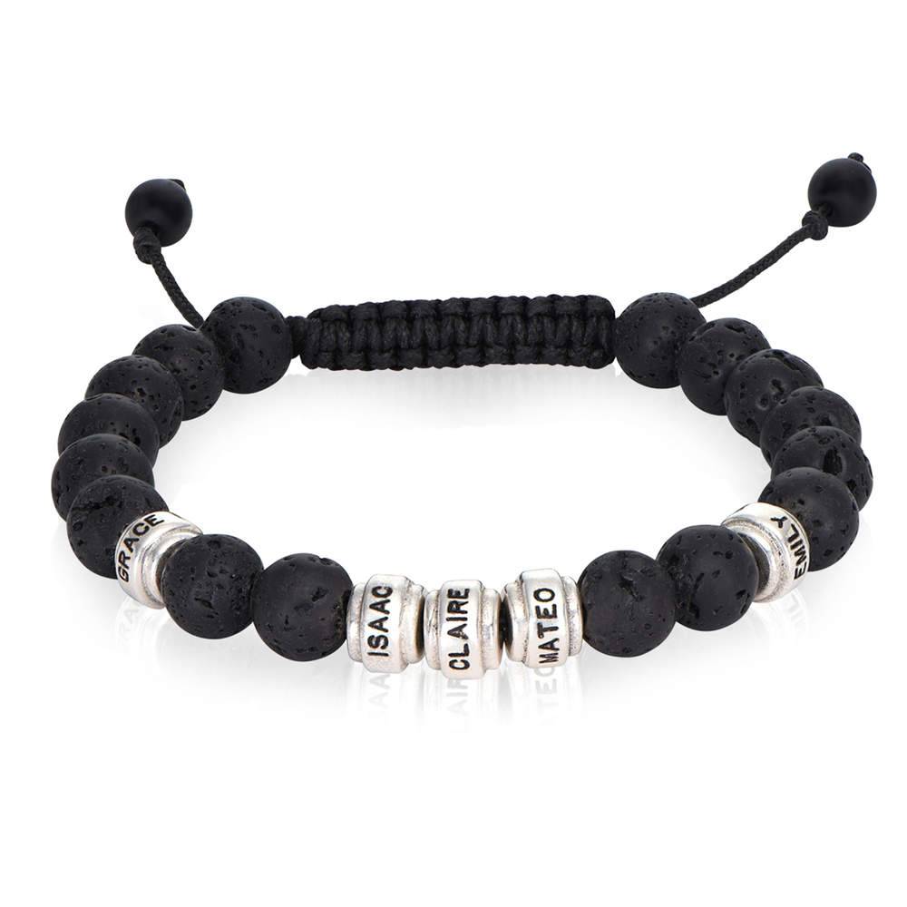 Lava Stones & Custom Beads- Men's Beaded Bracelet-2 product photo