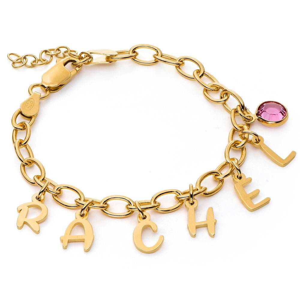 Letter Charm Bracelet for Girls in Gold Plating-2 product photo