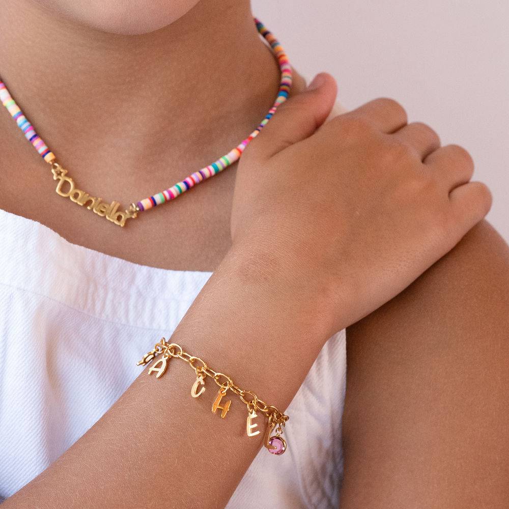Letter Charm Bracelet for Girls in Gold Plating product photo