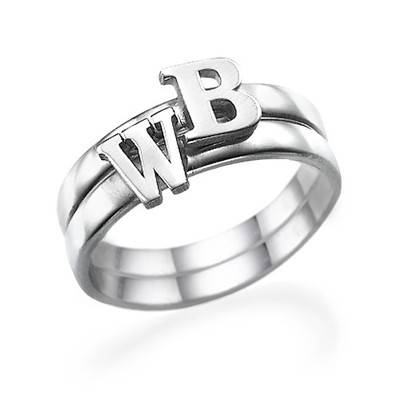 Letter Ring in Sterling Silver-3 product photo
