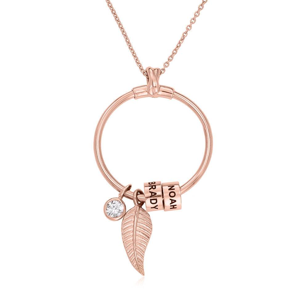 Linda Circle Pendant Necklace in Rose Gold Plating with 1/25 CT. T.W Lab – Created Diamond product photo