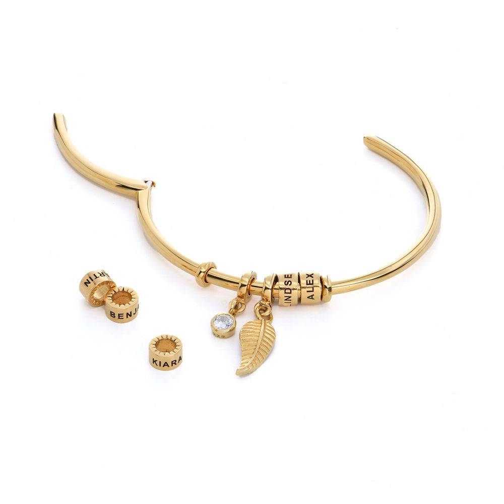 Linda Open Bangle Beads Bracelet in Gold Plating with 1/10 CT. T.W Lab-Diamond-2 product photo