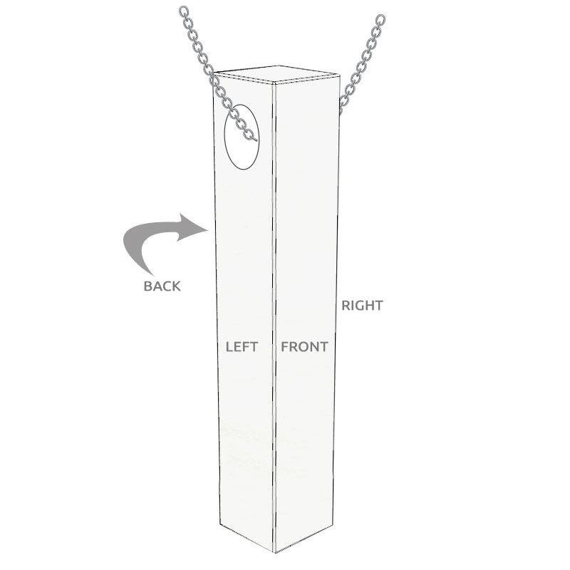 Long 3D Bar Necklace in Silver-6 product photo