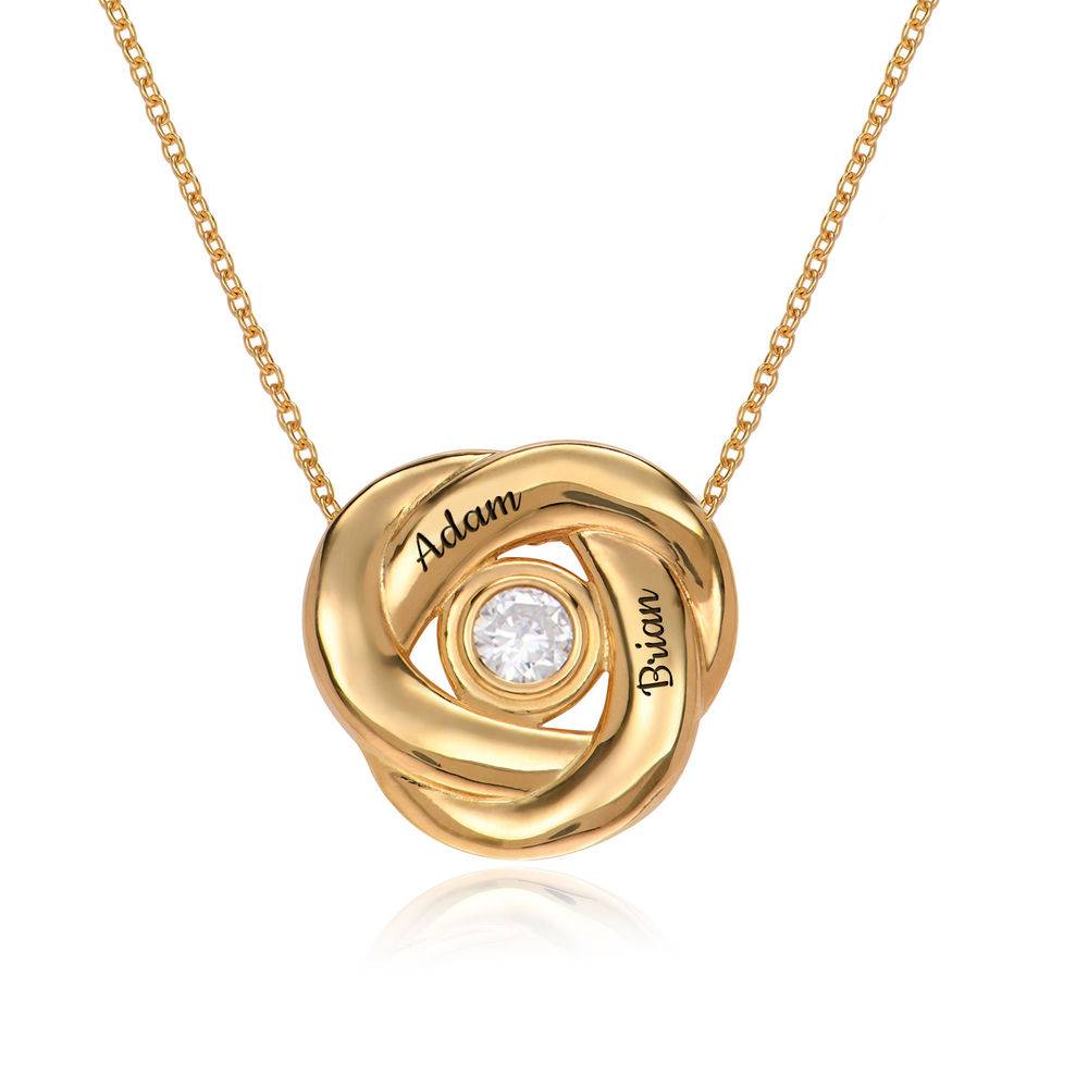 Love Knot 0.25 ct Diamond Necklace in 18k Gold Vermeil-4 product photo