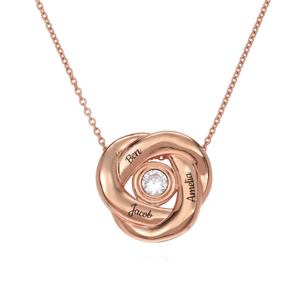Love Knot 0.25 ct Diamond Necklace in 18k Rose Gold Plating-4 product photo