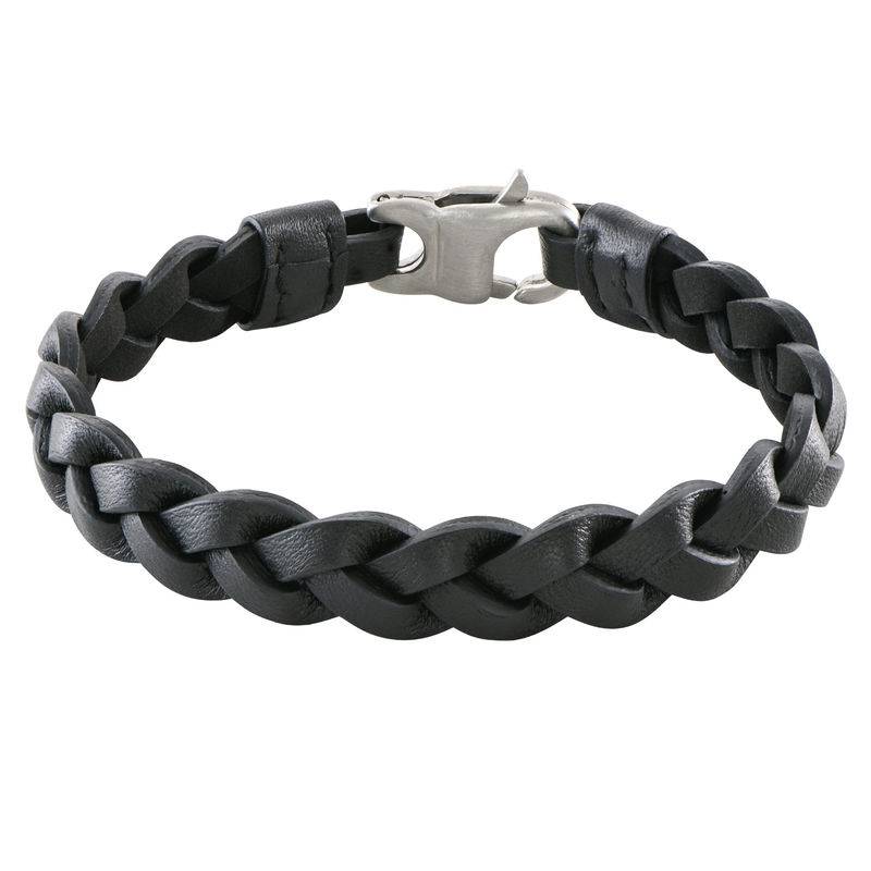 Mariner Nautical Black Rope Leather Bracelet for Men-1 product photo