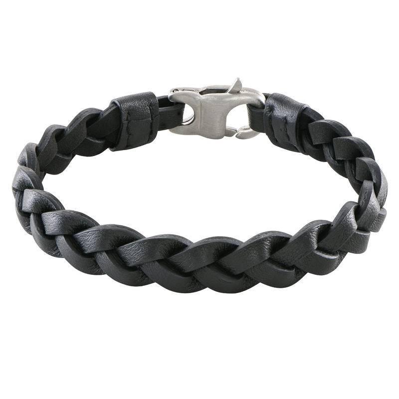 Mariner Nautical Black Rope Leather Bracelet for Men-3 product photo